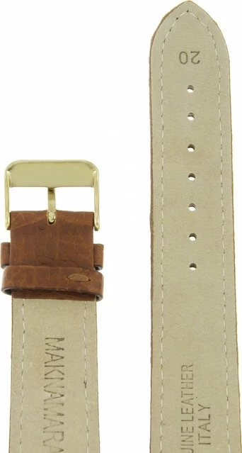 Ремешки maknamara 20 мм св.корич кроколил зол заст mp-20042