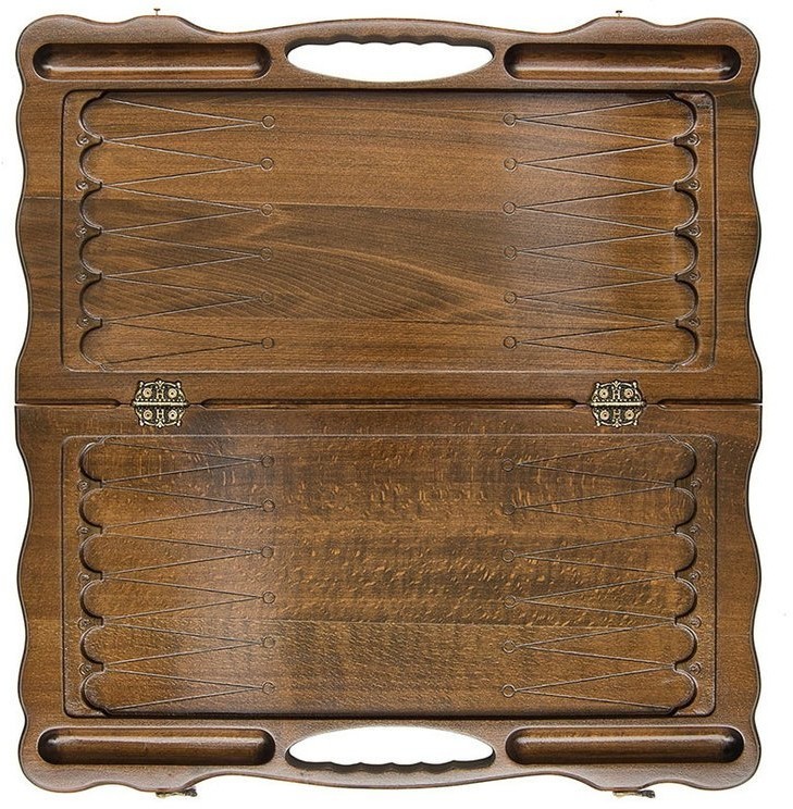 Нарды резные "Герб РФ 2" с ручкой 60, Haleyan