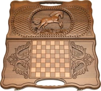 Нарды резные &quot;Лошадь&quot; с ручкой 60, Haleyan