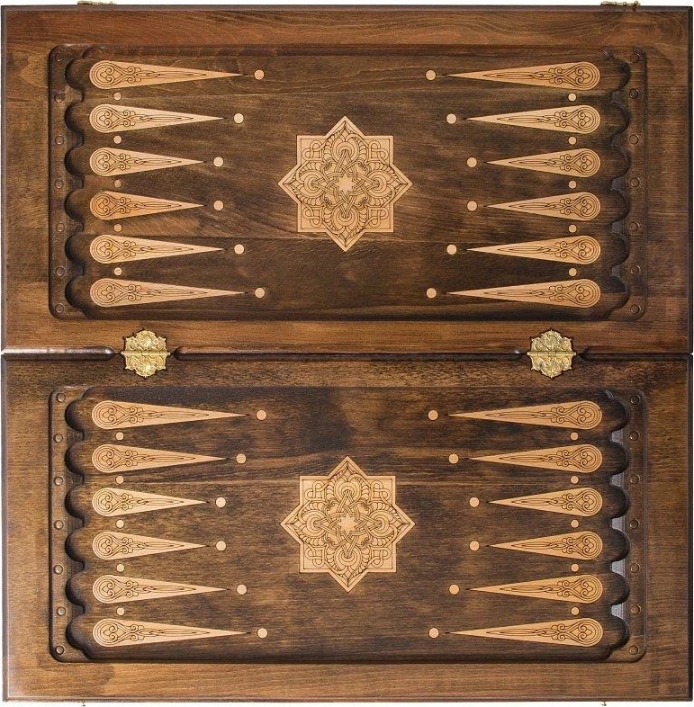 Нарды резные "Золотой Узор 2", Mirzoyan