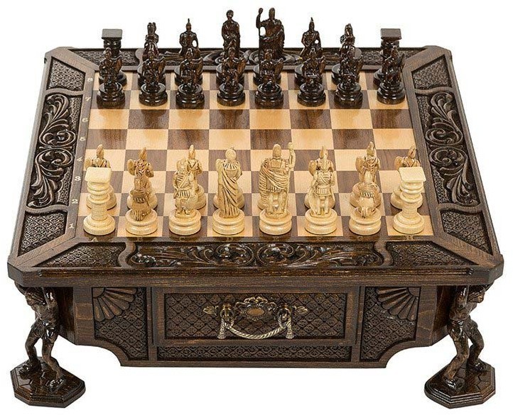 Шахматы резные в ларце "Атлант", Haleyan