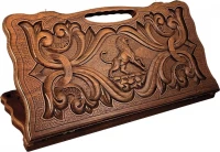 Нарды резные &quot;Лев&quot; с ручкой, Haleyan