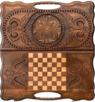 Нарды резные &quot;Армянский узор 5&quot; с ручкой 60, Haleyan