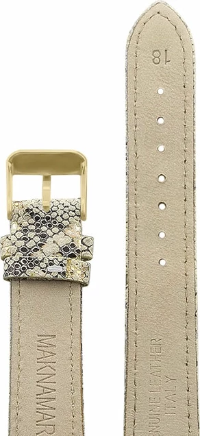 Ремешки maknamara 18 мм жел-чер золото (зол.заст) 18125