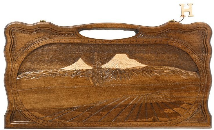 Нарды резные "Арарат" с ручкой 60, Haleyan