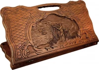 Нарды резные &quot;Охота&quot;, с ручкой, Haleyan