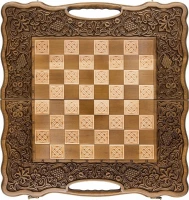 Шахматы + нарды резные &quot;Вардени&quot; 60 с ручкой, Haleyan