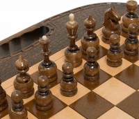 Шахматы + нарды резные &quot;Овальные&quot; 40, Haleyan