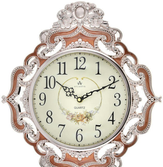 Настенные часы atlantis tld-35203 gold/brown