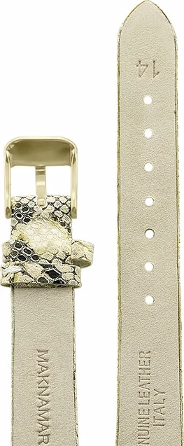 Ремешки maknamara 14 мм жел-чер золото (зол.заст) 14125