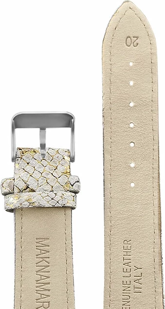 Ремешки maknamara 20 мм жел-чер золото (сер.заст) 20126