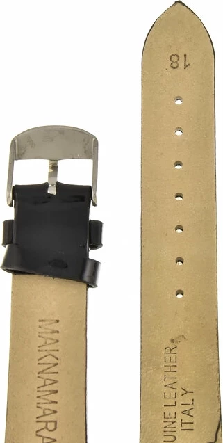 Ремешки maknamara 18 мм черн лак сер заст МР18021