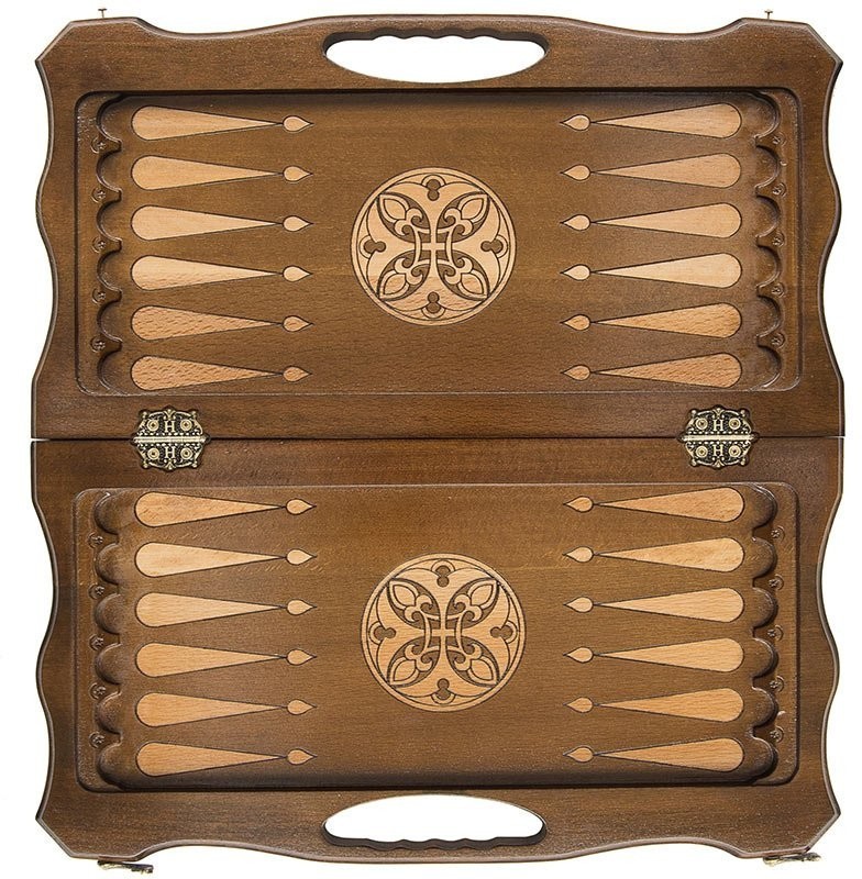 Шахматы + нарды резные "Афинские" 50 с ручкой, Haleyan