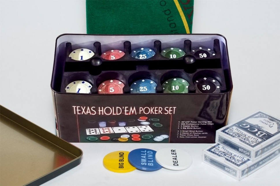 Набор для покера Holdem Light на 200 фишек с номиналом