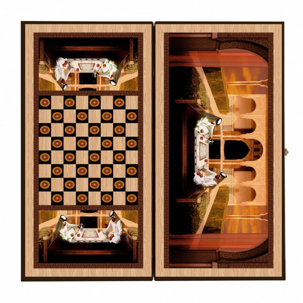 Нарды + Шашки Сирия Шейхи средние (Россия, дерево, 50 см), Partida