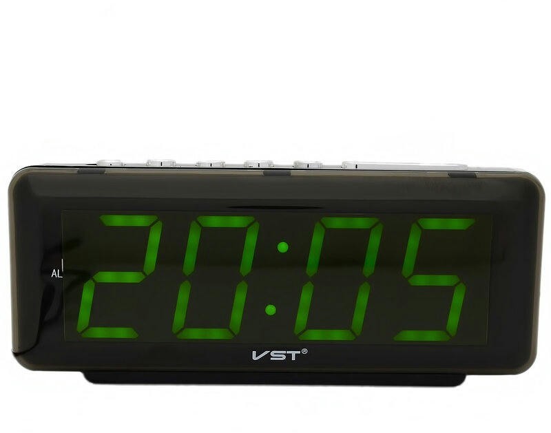 Сетевые часы vst762-2 220В зел.цифры+usb кабель (без адаптера)