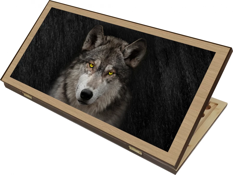 Нарды + Шашки Сирия Волк 2 большие (Россия, дерево, 60 см), Partida