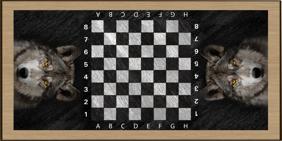 Нарды + Шашки Сирия Волк 2 большие (Россия, дерево, 60 см), Partida