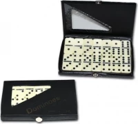 Домино дорожное в чёрном футляре 15 х 9 см, 28 костей / кость 38 х 28 мм