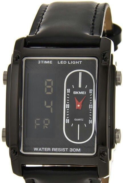 Наручные часы skmei 1868lbk black leather