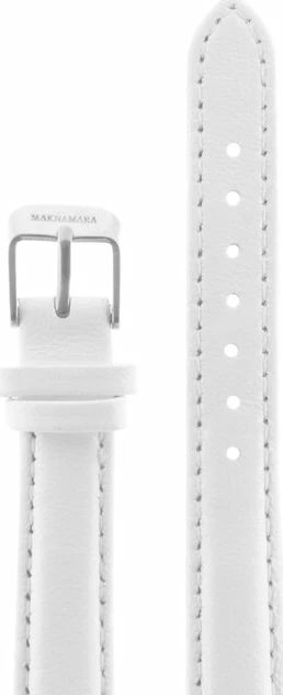 Ремешки maknamara 14 мм бел мат сереб заст mp-14119