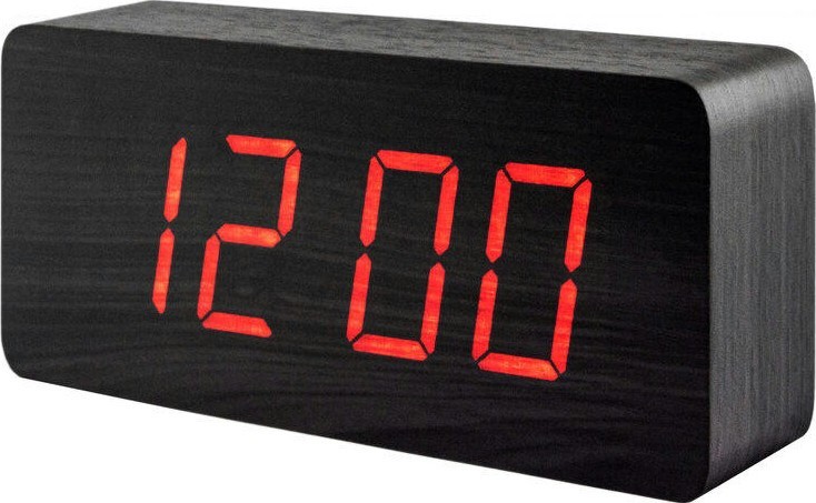 Сетевые часы vst865-1 крас.цифры (темно-коричневый)+блок