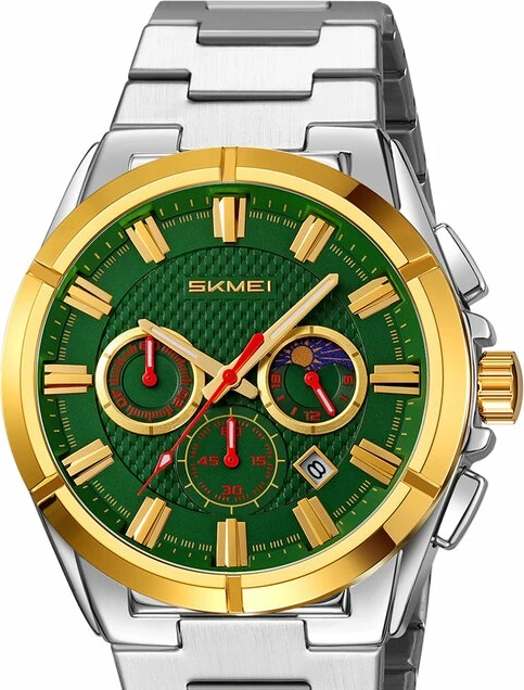 Наручные часы skmei 9355tgdgn silver gold/green