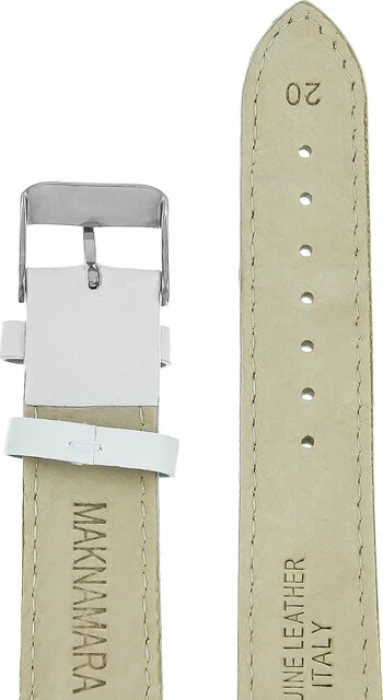 Ремешки maknamara 20 мм бел сереб заст МР-20102