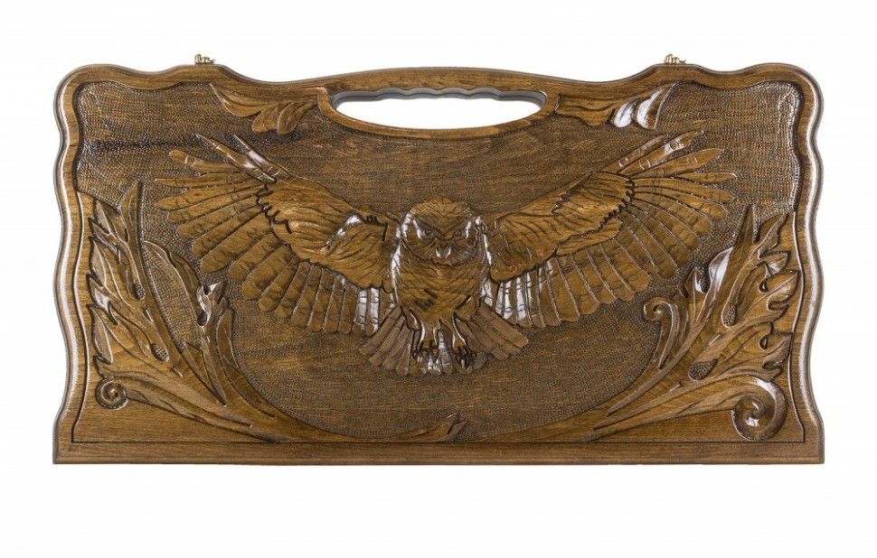 Нарды резные "Сова" с ручкой 60, Haleyan