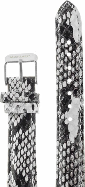Ремешки maknamara 16 мм змея чер-бел сер заст МР-16124