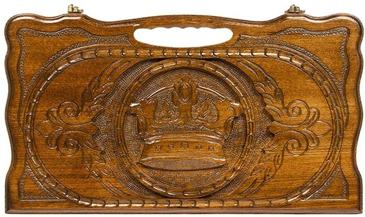 Нарды резные "Корона" с ручкой 50, Haleyan