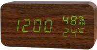 Сетевые часы vst862s-4 зел.цифры (св.корич)+usb кабель (без адаптера)
