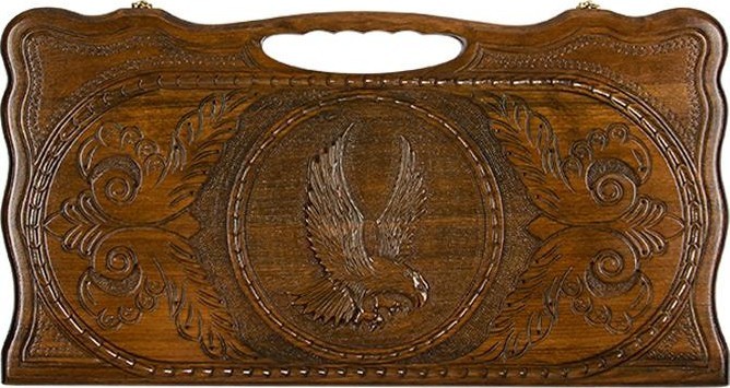 Нарды резные "Орел 2" с ручкой 60, Haleyan