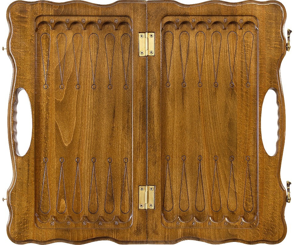 Нарды резные "Корона" с ручкой 40, Haleyan