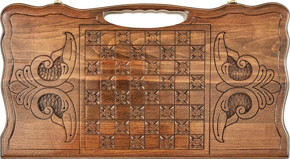 Нарды резные "Всадник" с ручкой 50, Haleyan