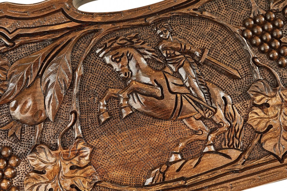 Нарды резные "Всадник" с ручкой 50, Haleyan