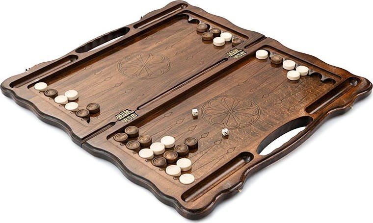 Нарды резные "Медведь" с ручкой, Haleyan