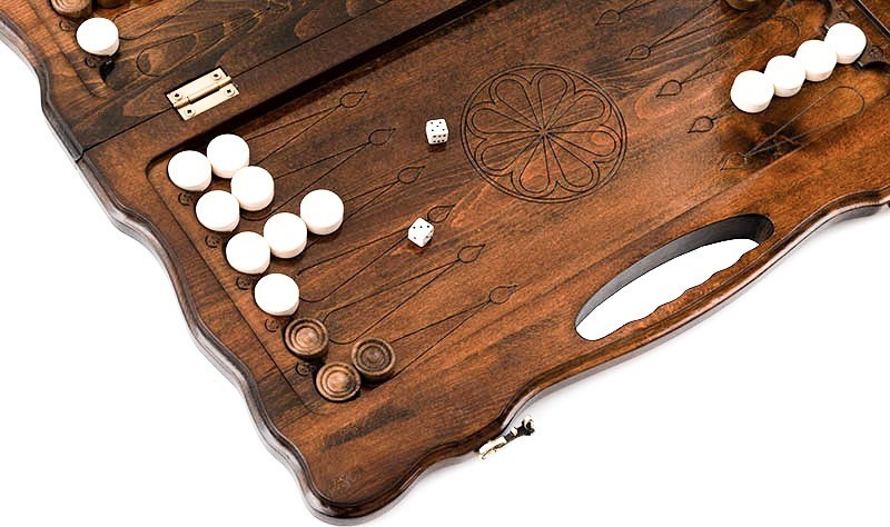 Нарды резные "Тигр" с ручкой 50, Haleyan