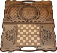 Нарды резные &quot;Бесконечность&quot; с ручкой 50, Haleyan