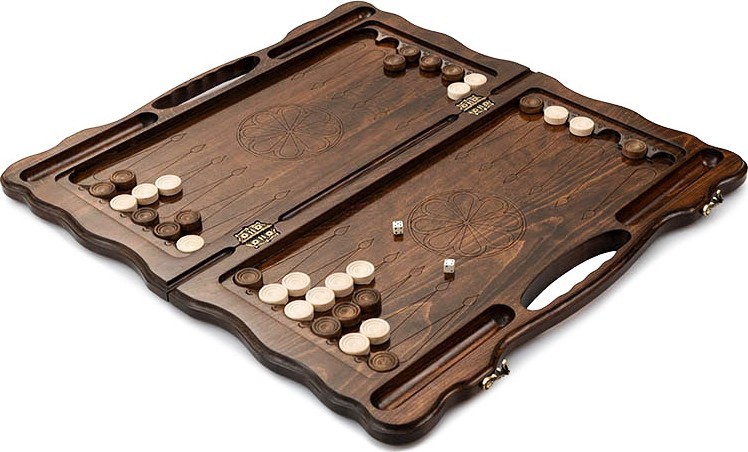 Нарды резные "Волк" с ручкой 60, Haleyan