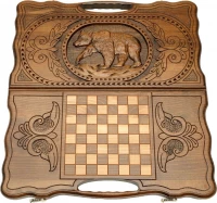 Нарды резные &quot;Медведь&quot; с ручкой 50, Haleyan