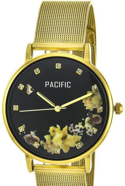 Наручные часы pacific x6182-5 корп-золот циф-чер/желт сетка