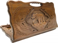 Нарды резные &quot;Медведь&quot; с ручкой, Haleyan