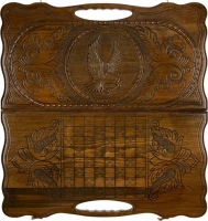 Нарды резные &quot;Орел 2&quot; с ручкой 60, Haleyan