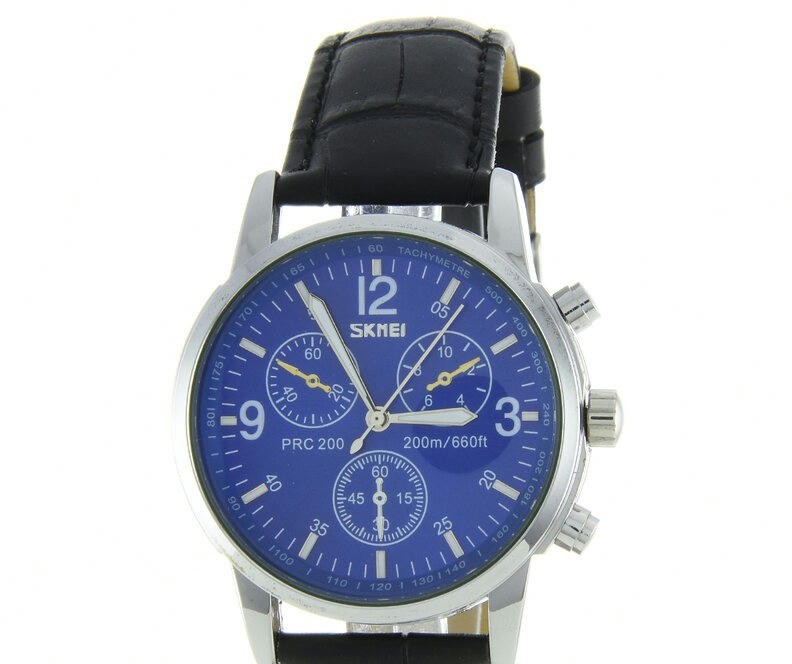 Наручные часы skmei 9070lbu blue leather