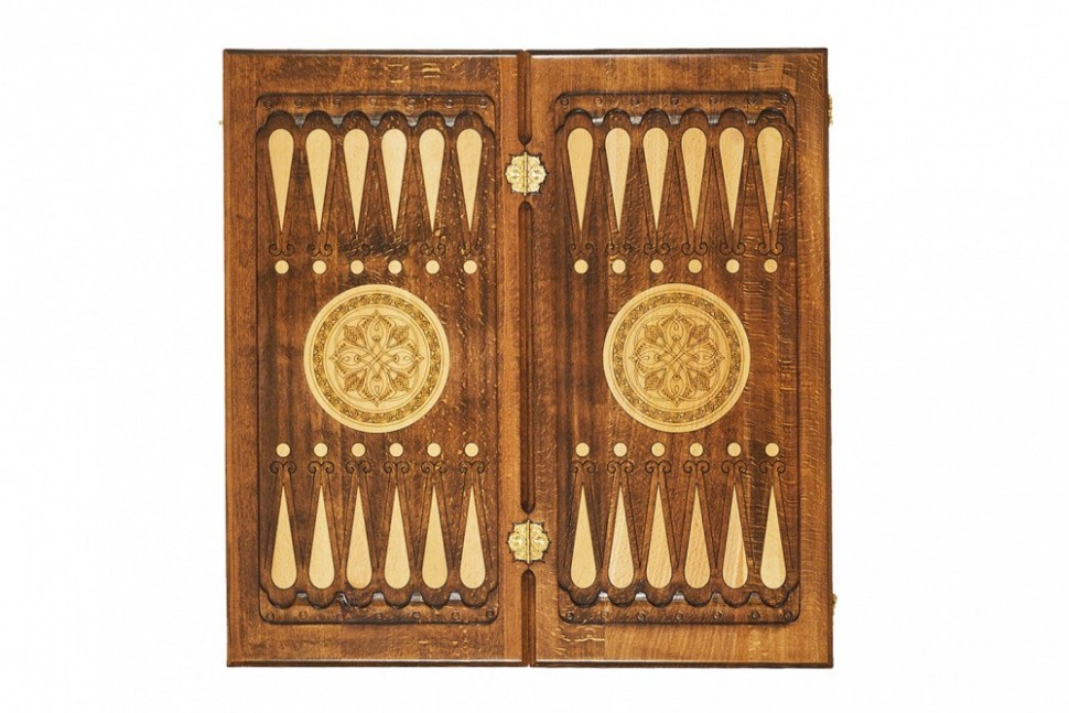 Нарды резные "Золотой Узор 5" 60, Mirzoyan