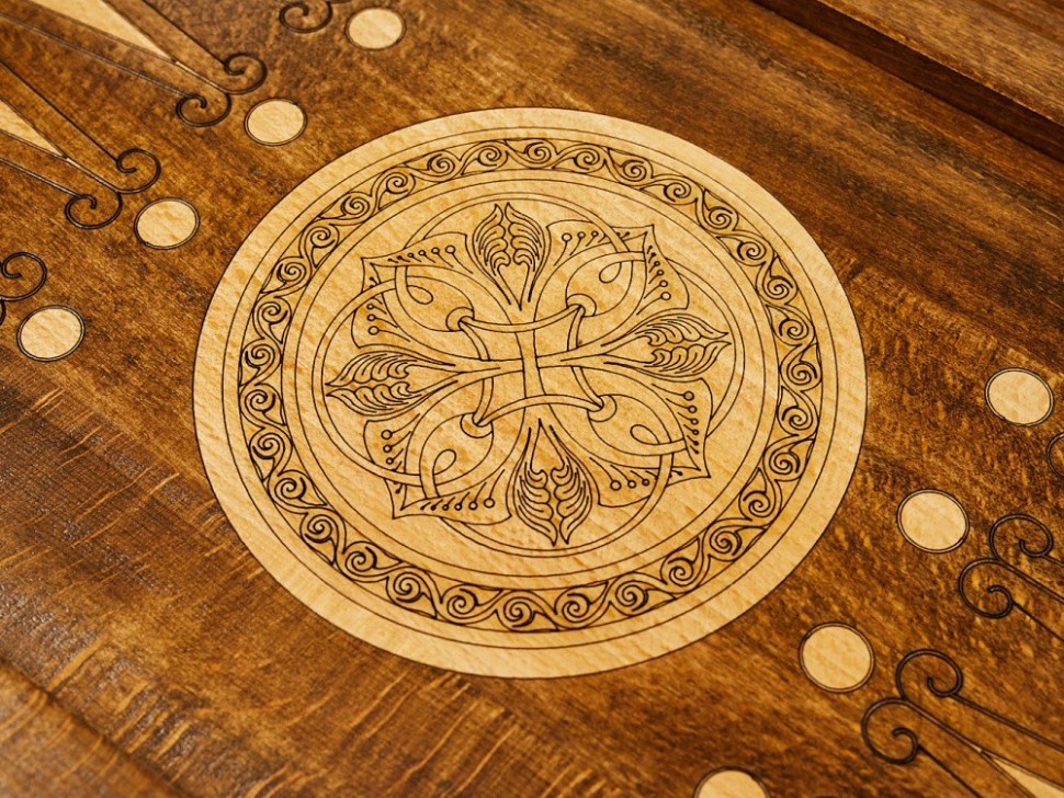 Нарды резные "Золотой Узор 5" 60, Mirzoyan