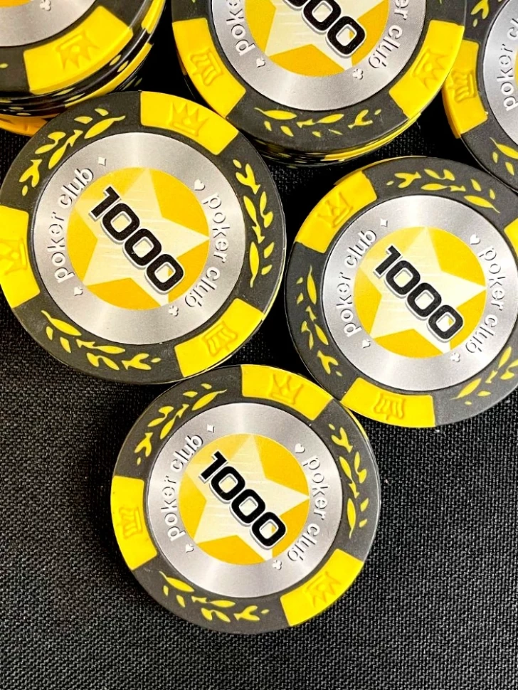 Фишки для игры в покер Black Stars номиналом 1000 (25шт)