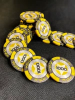 Фишки для игры в покер Black Stars номиналом 1000 (25шт)