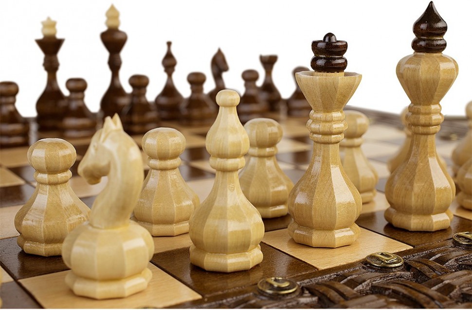 Шахматы + нарды резные "Армянский Орнамент" 50, Haleyan